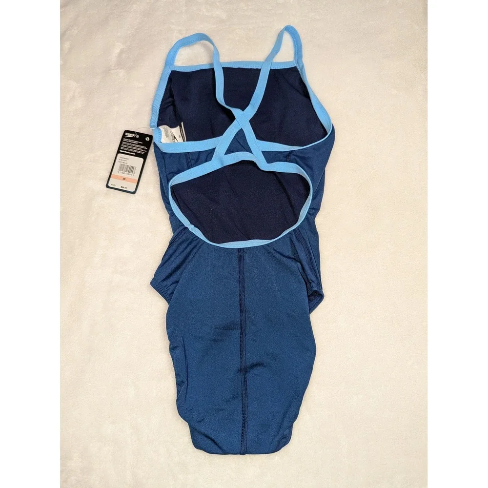 Speedo Endurance+ Flyback Training Swimsuit Navy Blue 819016317 Size‎ 28